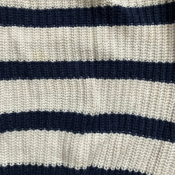 H&M 9M Baby Sweater Jeans Set Striped Navy Cream Denim EUC Boy - Picture 9 of 16